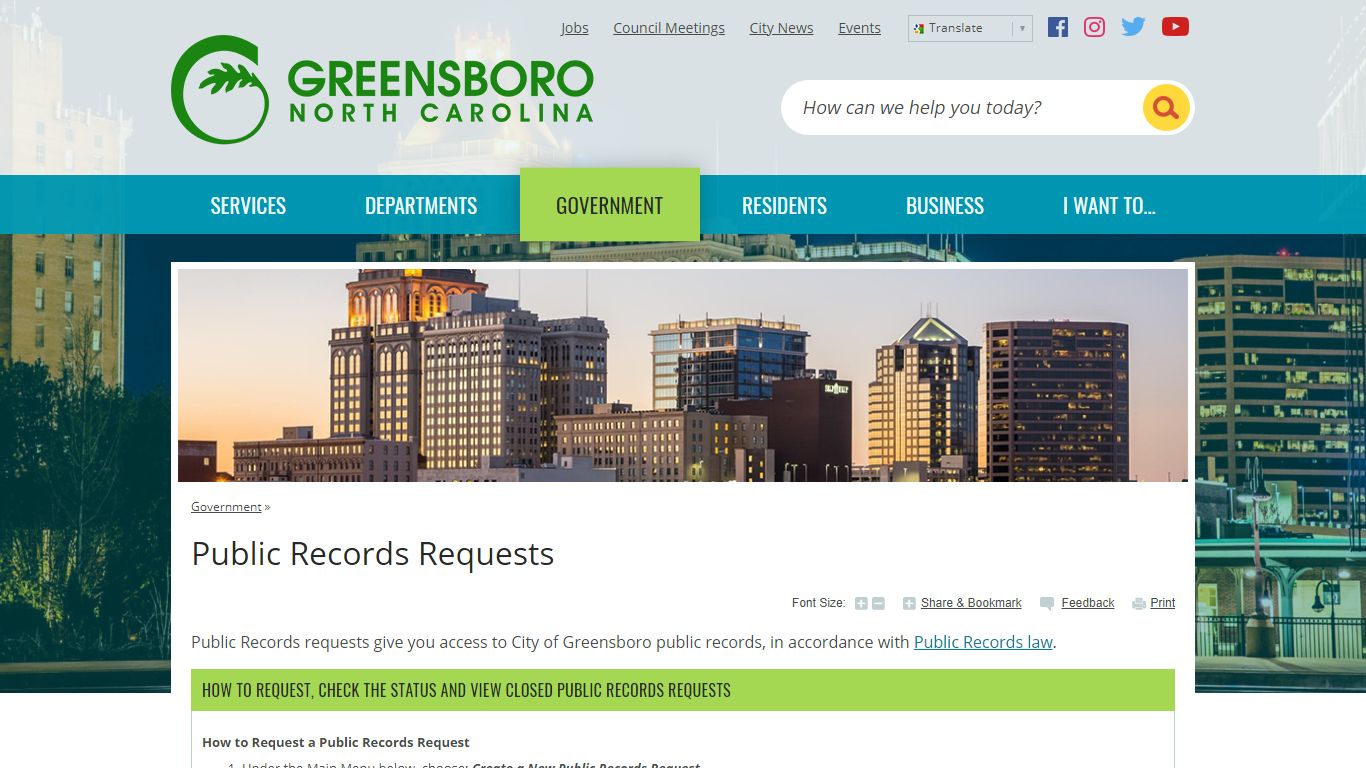 Public Records Requests | Greensboro, NC