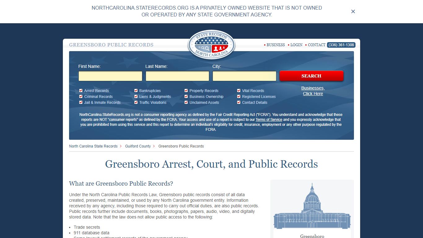 Greensboro Arrest, Court, and Public Records