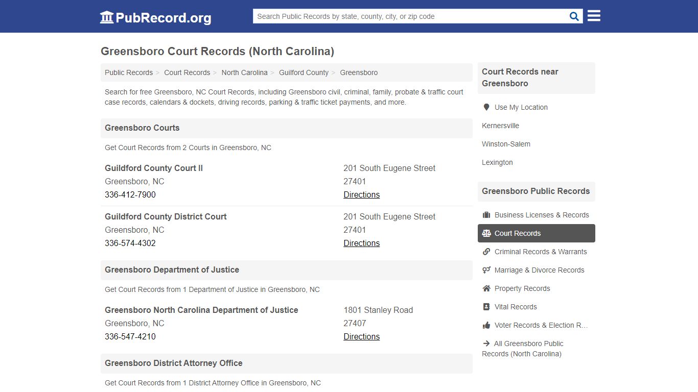 Greensboro Court Records (North Carolina) - PubRecord.org