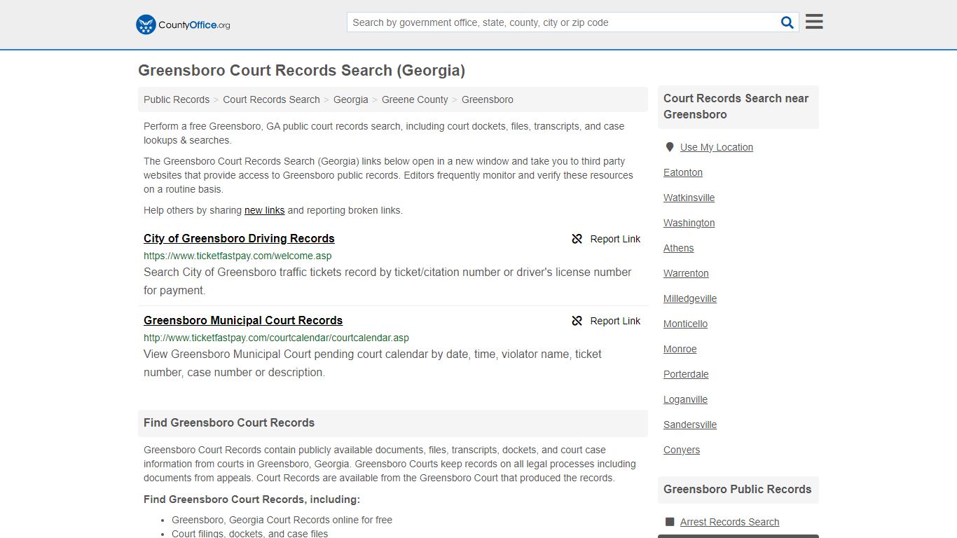 Greensboro Court Records Search (Georgia) - County Office