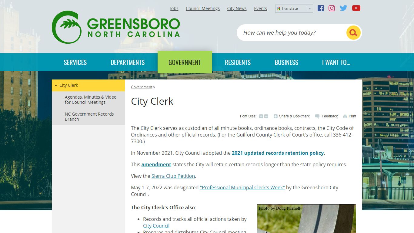 City Clerk | Greensboro, NC